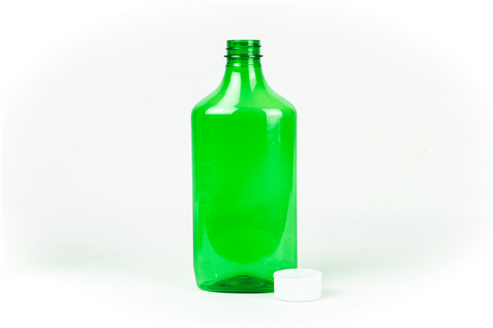12 Oz Green Oval Bottles /w Oral Adapters