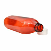 16 Oz Amber Oval Bottles /w Oral Adapters